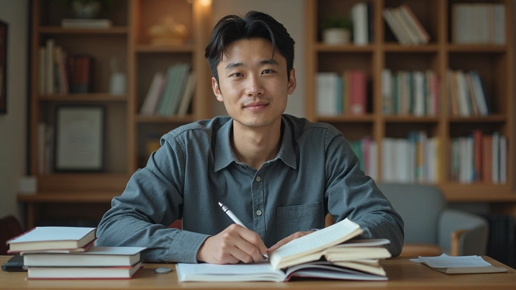 Student at desk with IELTS practice materials during structured listening study routine
